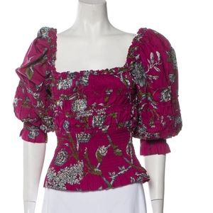 Love The Label Floral Print Square Neckline Crop Top Size Medium.